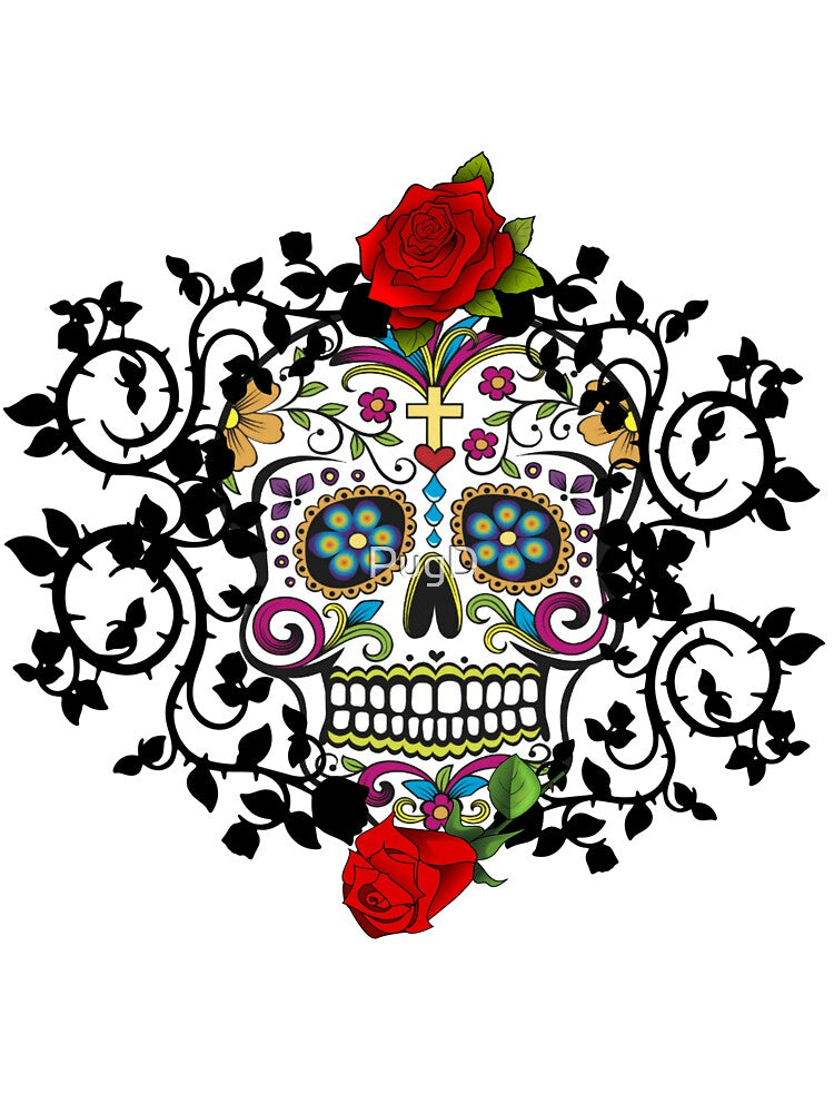 Sugar Skull & Roses by PugD