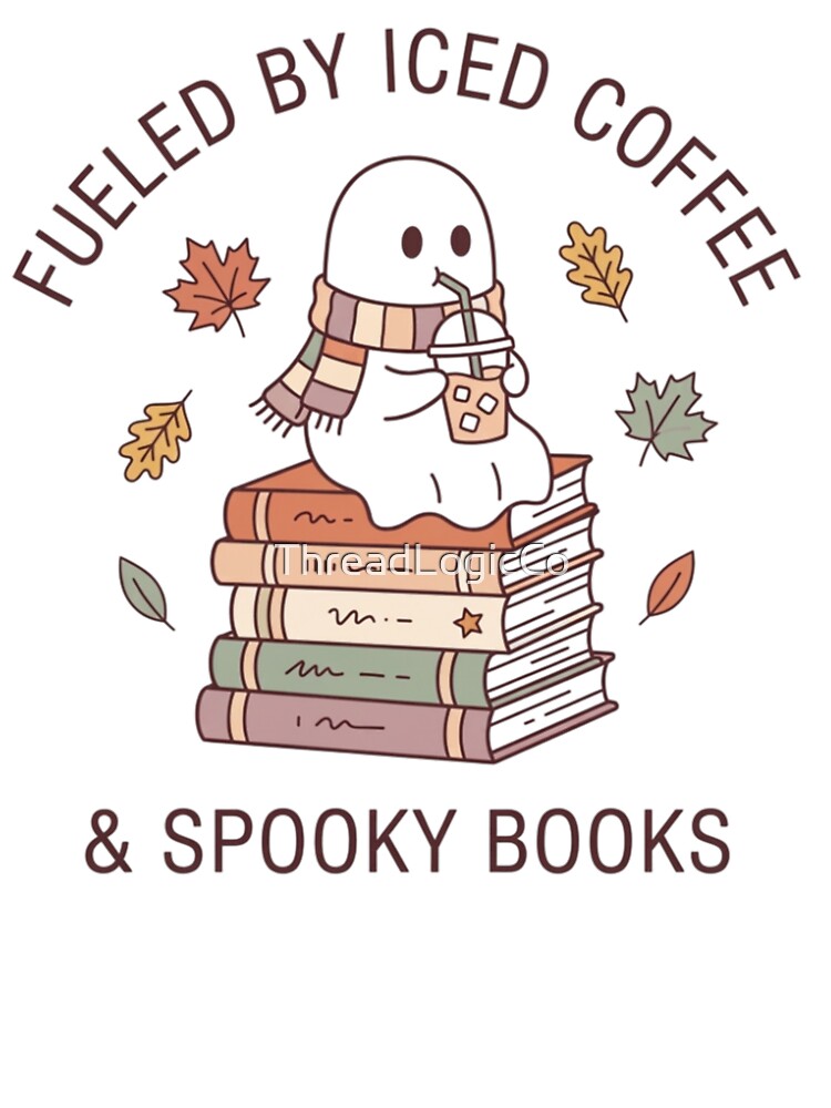Fueled by Iced Coffee and Spooky Books Fall Aesthetic by ThreadLogicCo