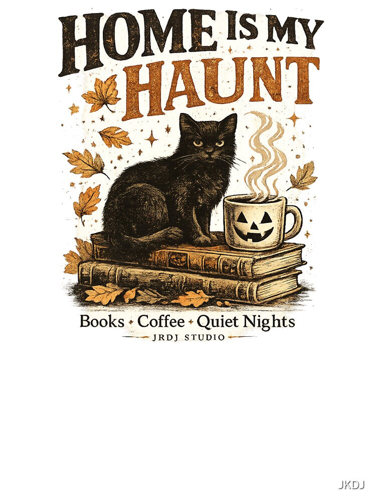 Vintage Halloween Cat Coffee Book Design by JKDJ