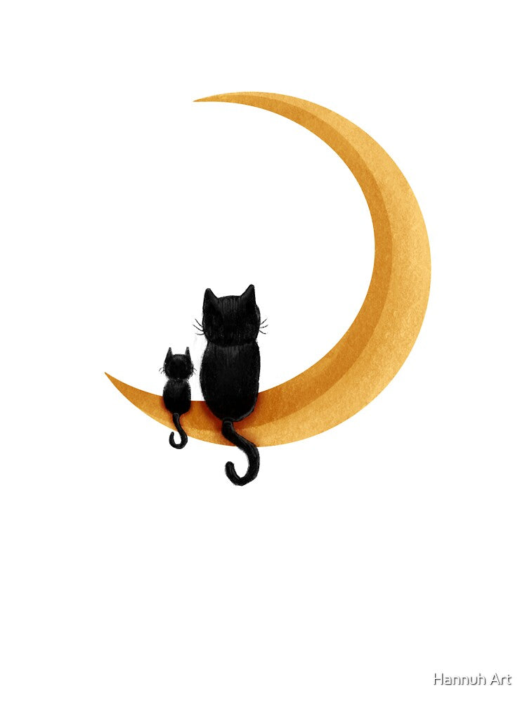 Cats on a Moon by Hannuh Art