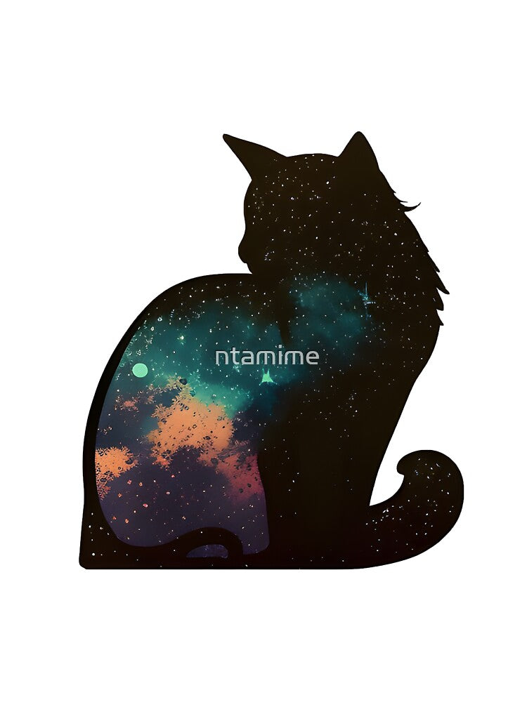 Galaxy cat, Black cat by ntamime