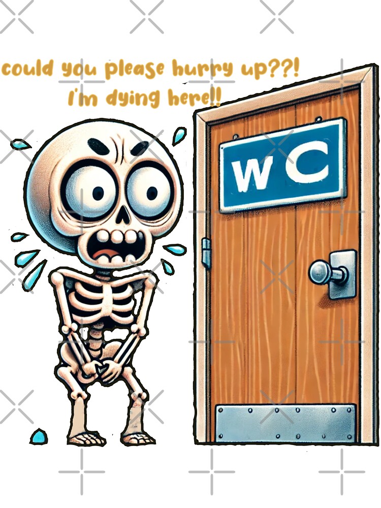 Funny Skeleton wants to go to the bathroom by LOveStOrSidE