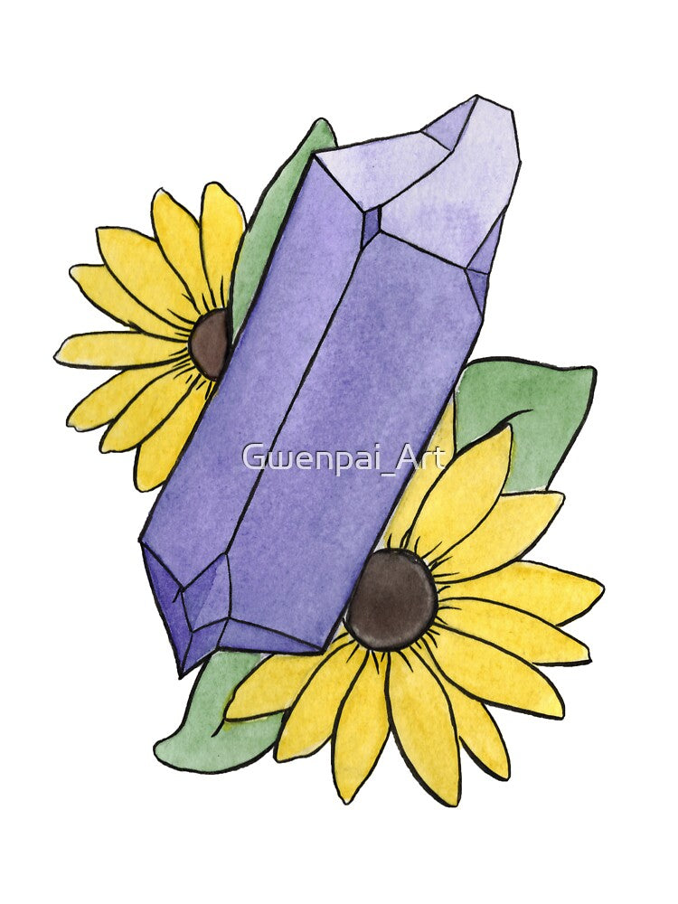 Amethyst & Flowers by Gwenpai_Art