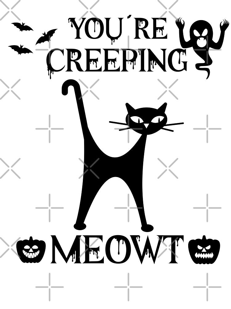 Retro Halloween You’re Creeping Meowt by BeansHotTees