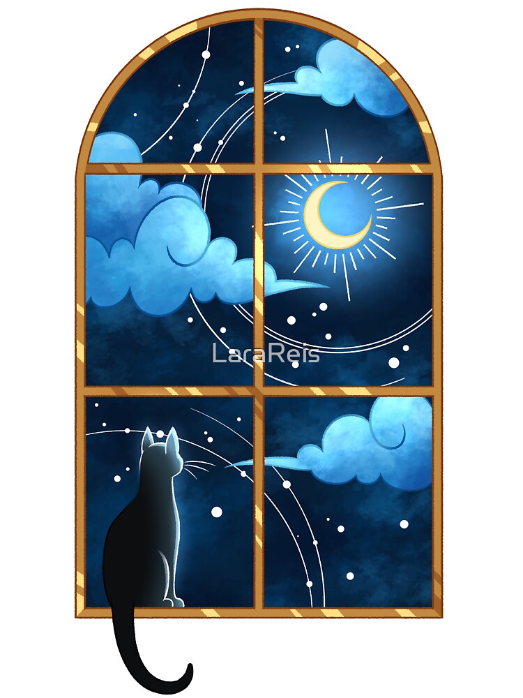 Cat in the Window (Night) by LaraReis