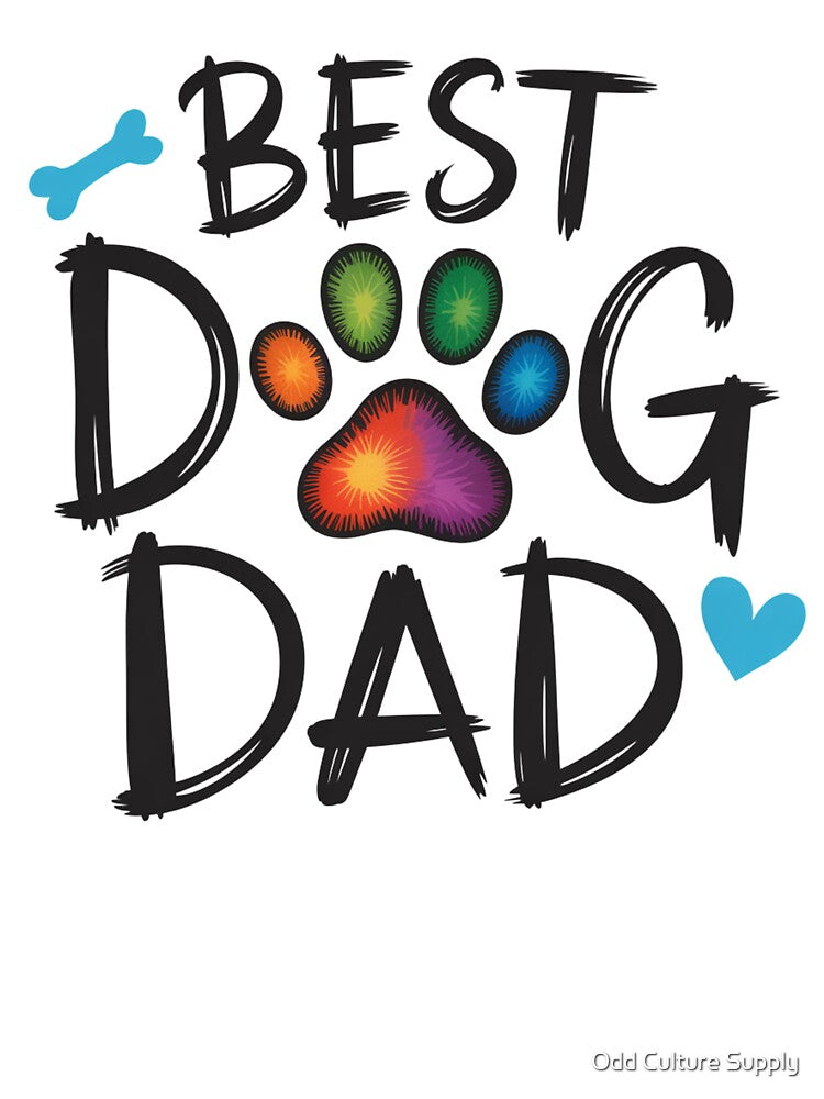 Best Dog Dad Paw Print by Odd Culture Supply