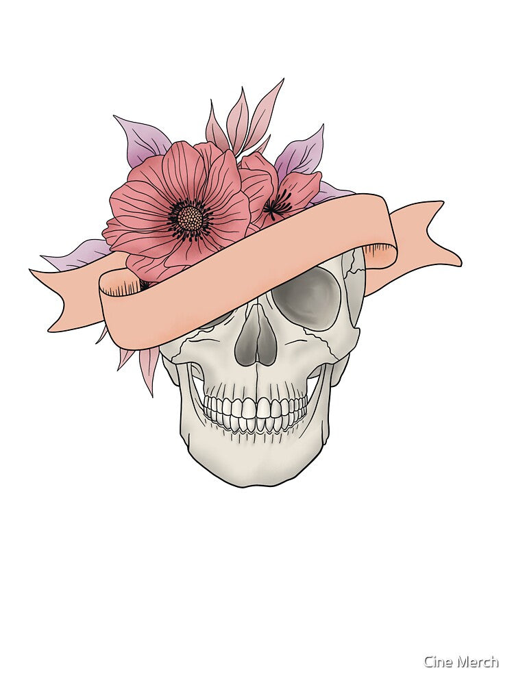 skull with flowers by Cine Merch