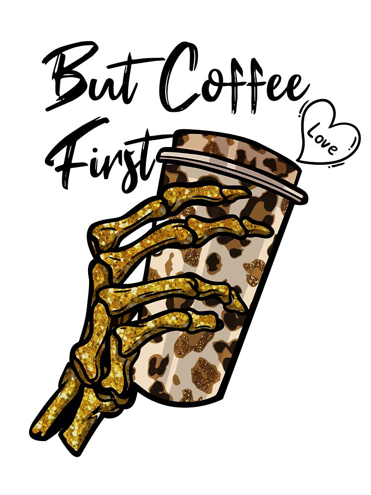 Skull holding coffee But first coffee by Coffee-prince