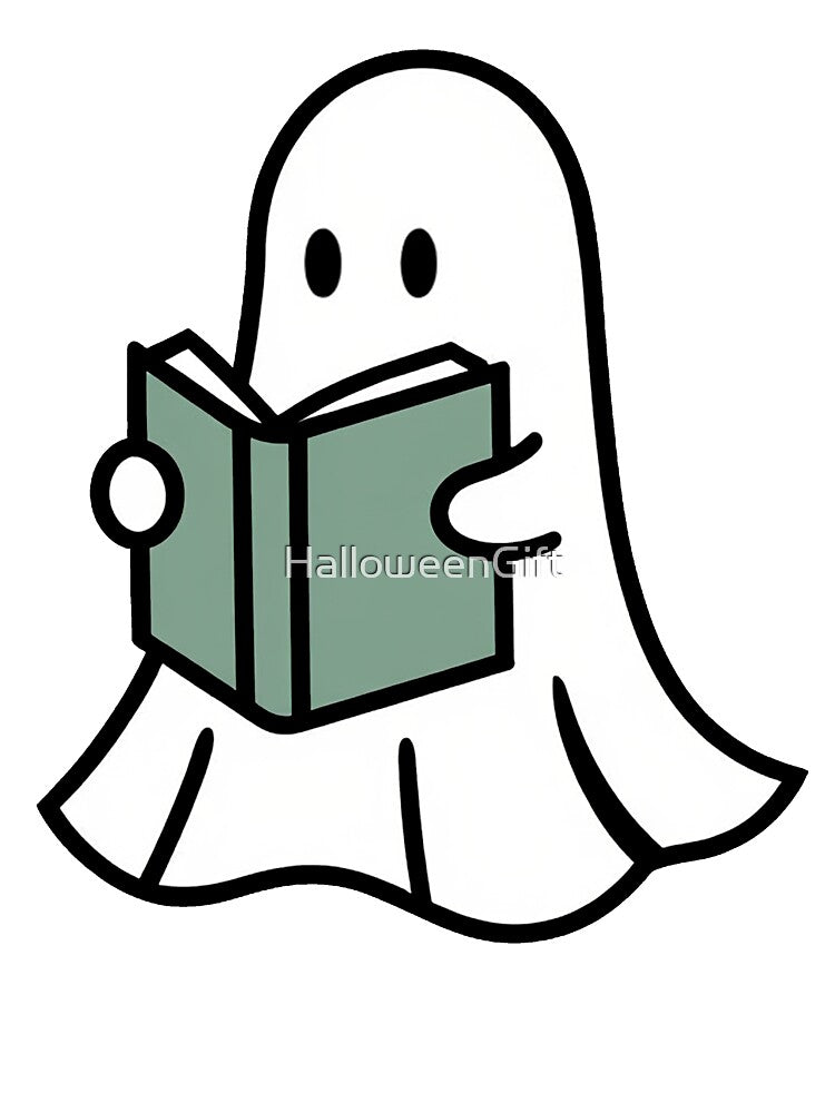 Cute Halloween Ghost Reading Books – Spooky Book Lover Gift for Readers & Librarians by HalloweenGift
