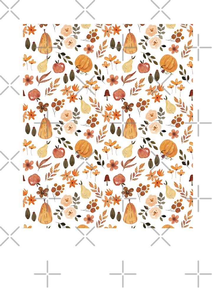 Autumn Leaves and pumpkins Please cute pattern by BloompodDesigns