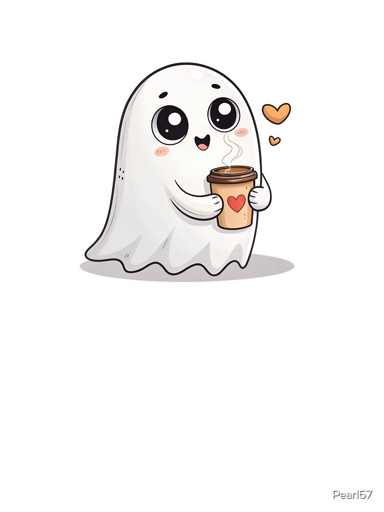 Charming ghost with coffee by Pearl67