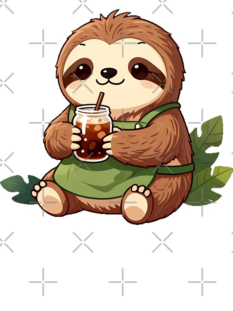 Cute Sloth Barista with Slow-Drip Cold Brew Coffee Icon by pumsquare