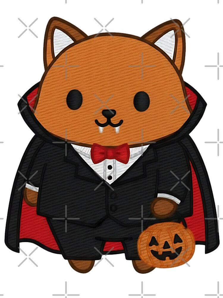 Halloween Cat Vampire Costume Cute Spooky Kitty Trick or Treat Pumpkin by ArtDesignTp