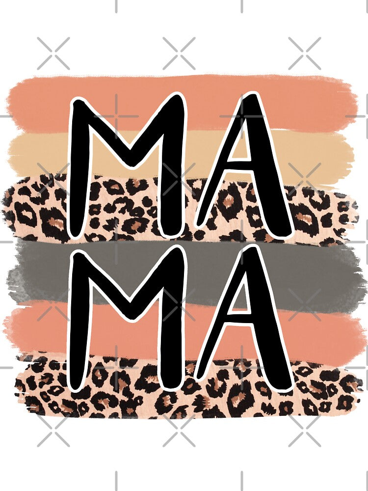 Mama Boho Striped Leopard Print Design by Ktfrans