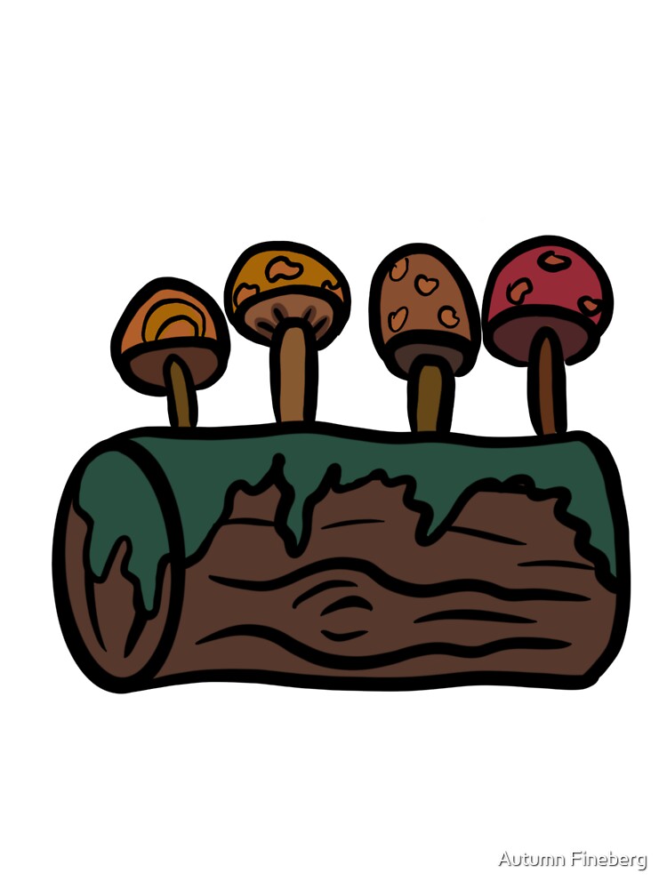Mushrooms on a Log by Autumn Fineberg