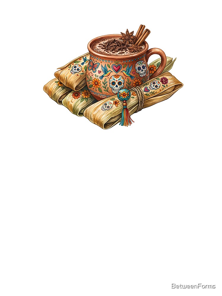 Mexican Hot Chocolate and Tamales Illustration by BetweenForms