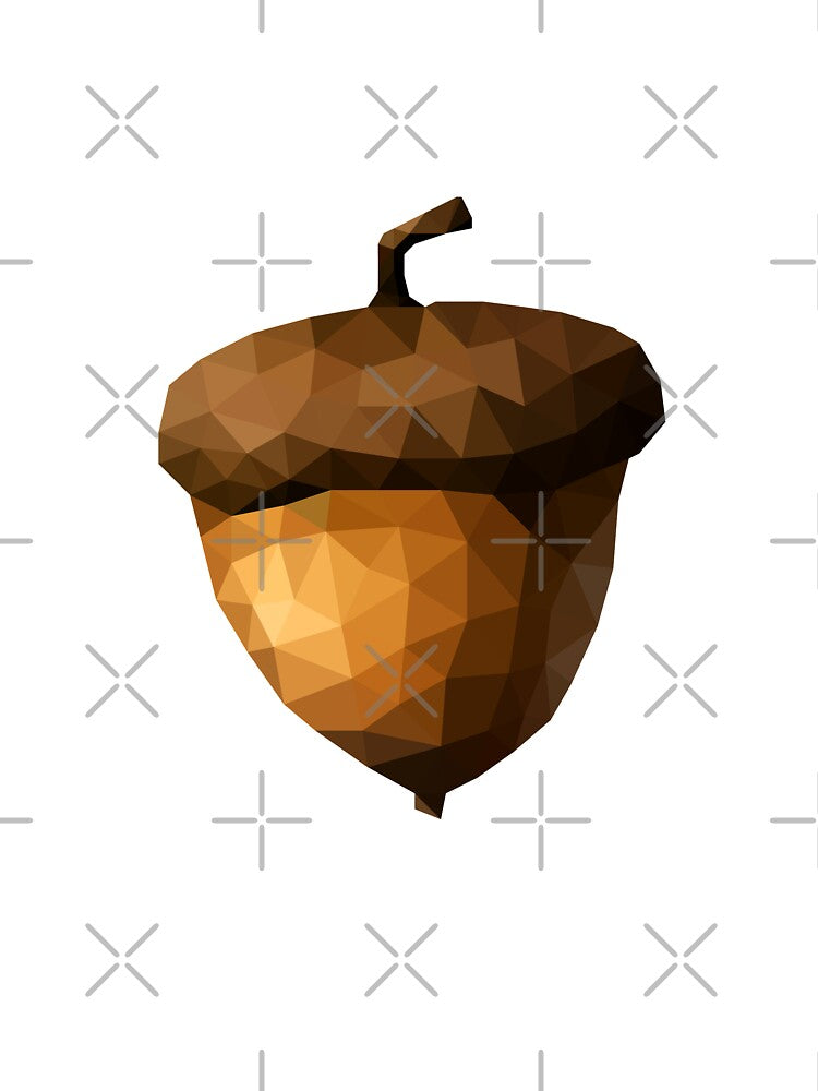 Low Poly Acorn – Geometric Nature-Inspired Art by OrangePoly