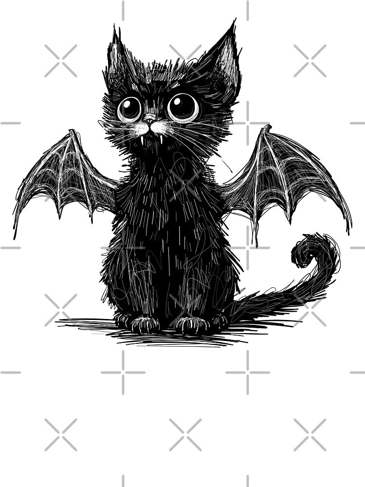 Spooky Little Bat Cat by KilkennyCat Art