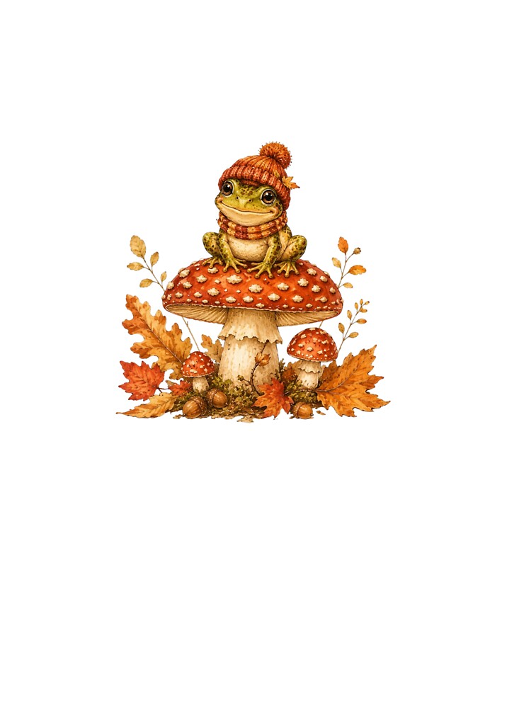 Cute Frog Mushroom Toadstool Autumn Forestcore Goblincore by AQUILAKREO