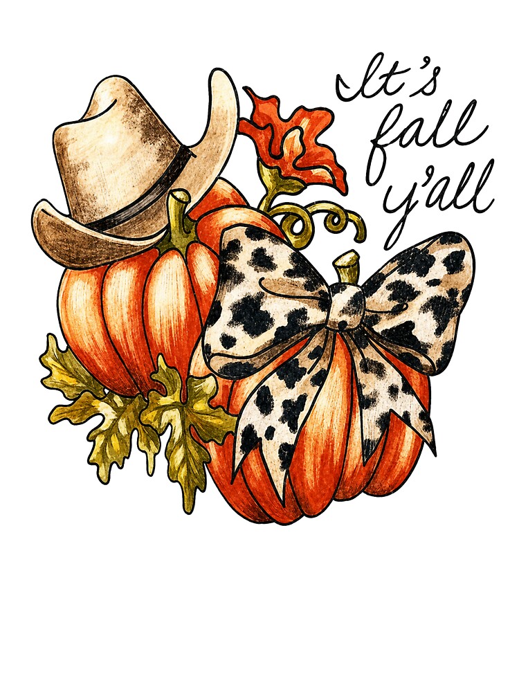 It’s Fall Y’all Western Pumpkin Bow by KireVeronica