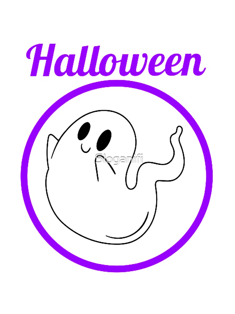 Halloween Trick or Treat Happy Ghost by Sloganifi