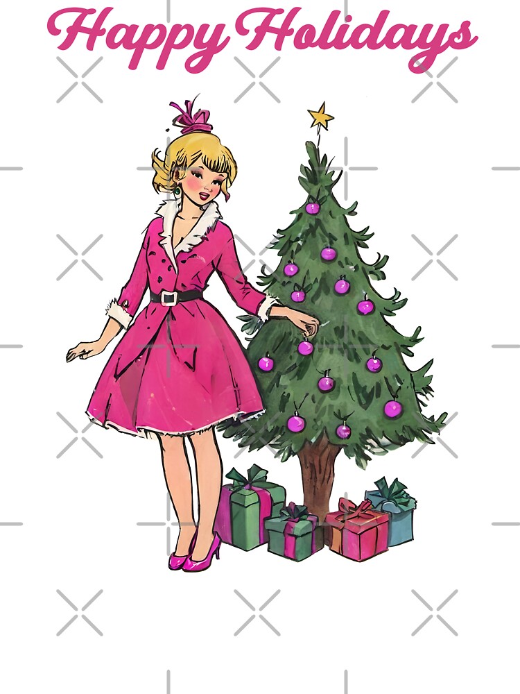 Pin Up Girl Retro Christmas by Magnolia Valley Art
