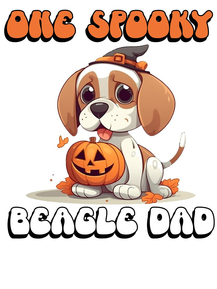 One Spooky Beagle Dad Cute Funny Halloween Dog by NoonMoonApparel