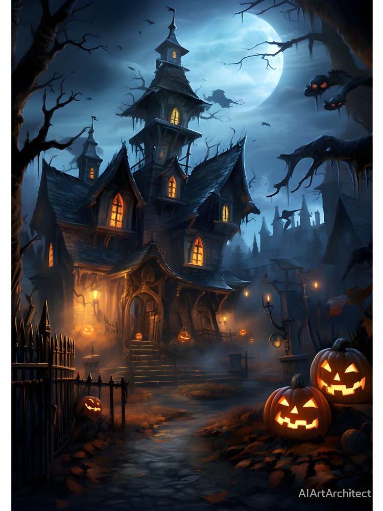 Halloween castle by AIArtArchitect