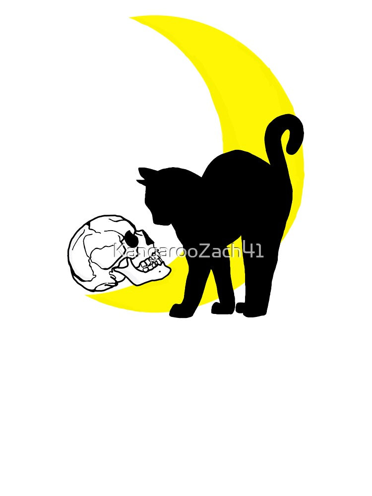Cat & Skull in front of Moon by KangarooZach41