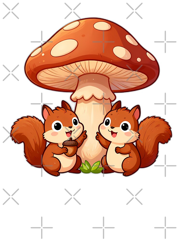 Squirrel Twins with Giant Mushroom by pumsquare