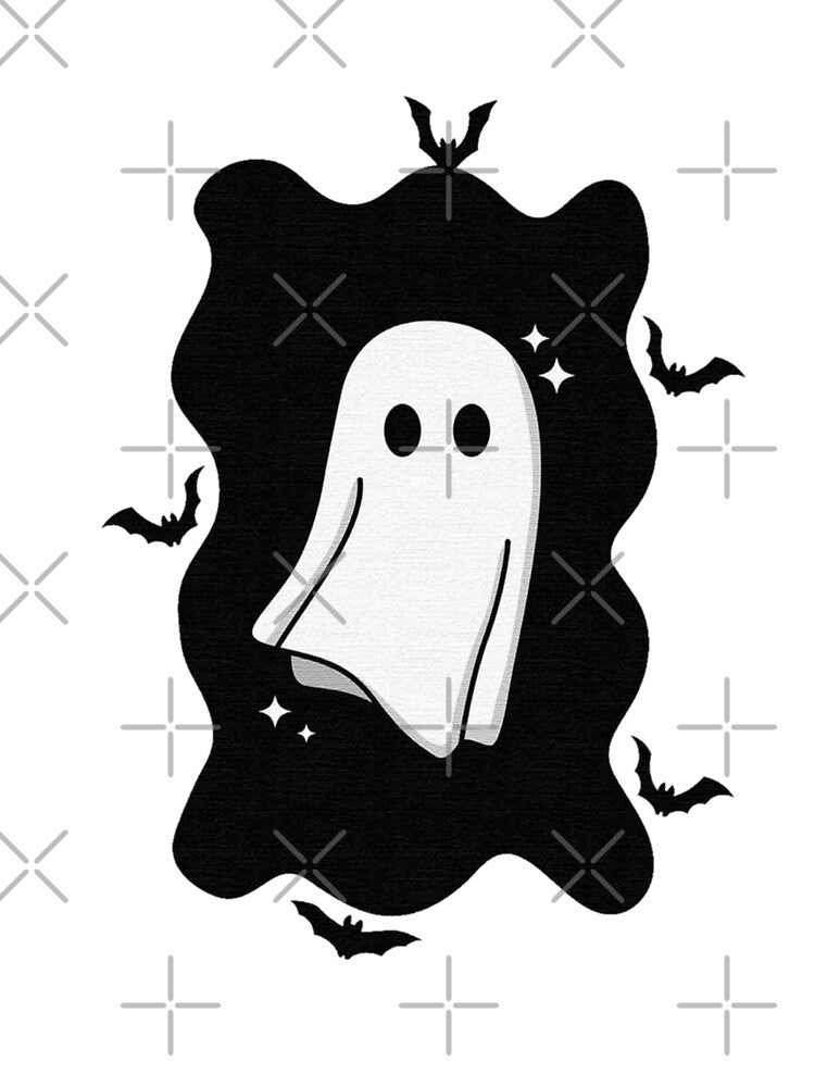 minimal spooky ghost cute halloween aesthetic design by JinxyArtistry