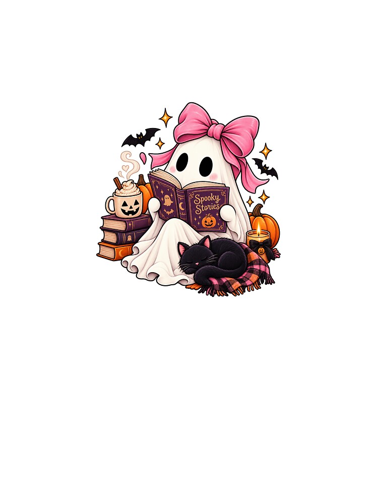 Cozy Ghost Reading Spooky Stories by gvstyle