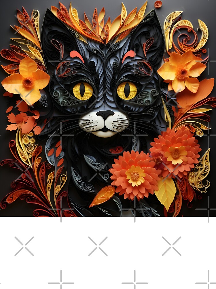 paper quilling halloween black cat by dcrc