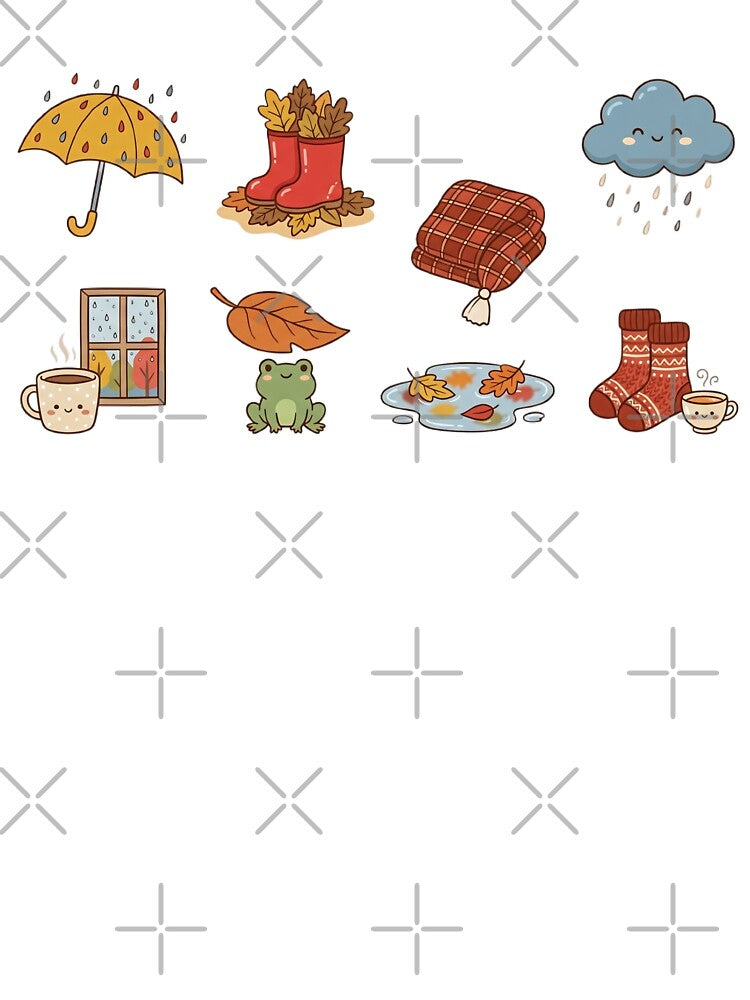 Cute Cozy Rainy Autumn Sticker Set by SassyArtistry