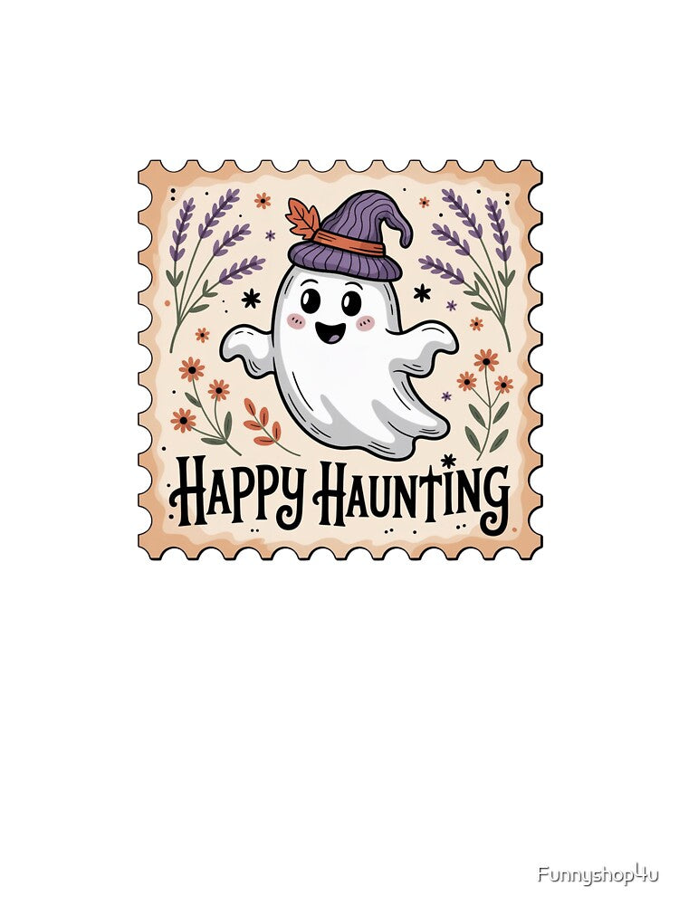 Happy Haunting Ghost – Cute Halloween Design - Boho Doodle by CanvasbyCaro