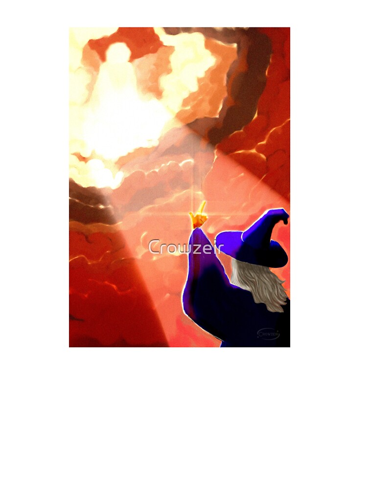 Angry Wizard flips off a god by Crowzeir