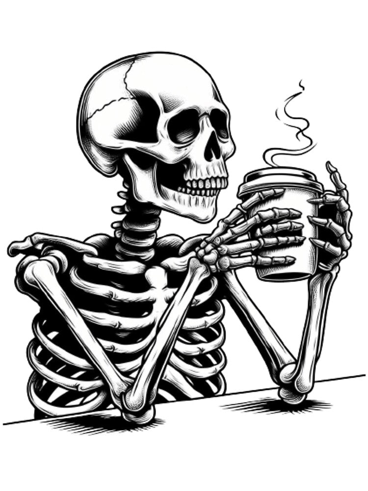 Coffee-Sipping Bones by HalloweenHQ