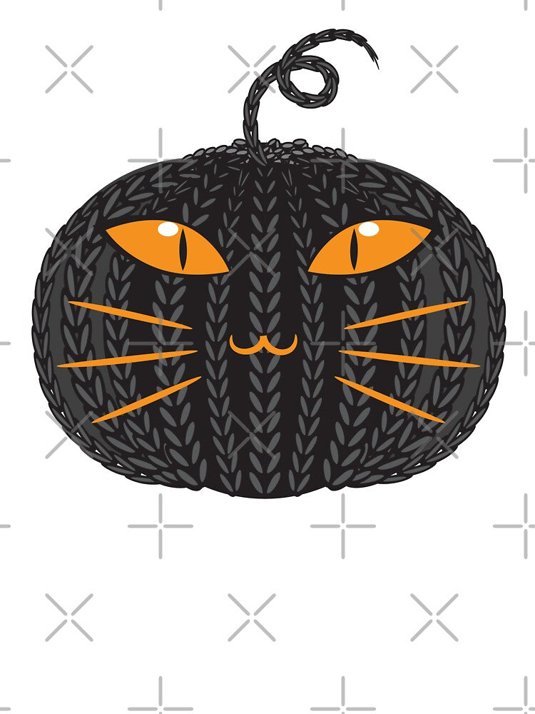 Halloween Cat Pumpkin - Crochet Cat Pumpkin Funny in Black Color by MisPuHoney