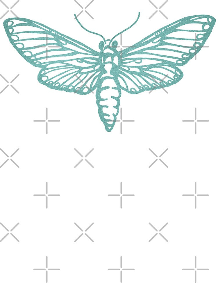 Teal Moth Line Art by CuriousBloom