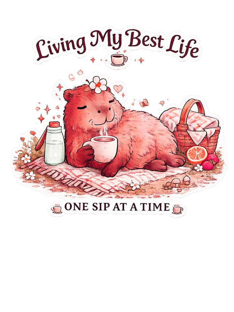 Cute Relaxing Capybara by StyleBloomes