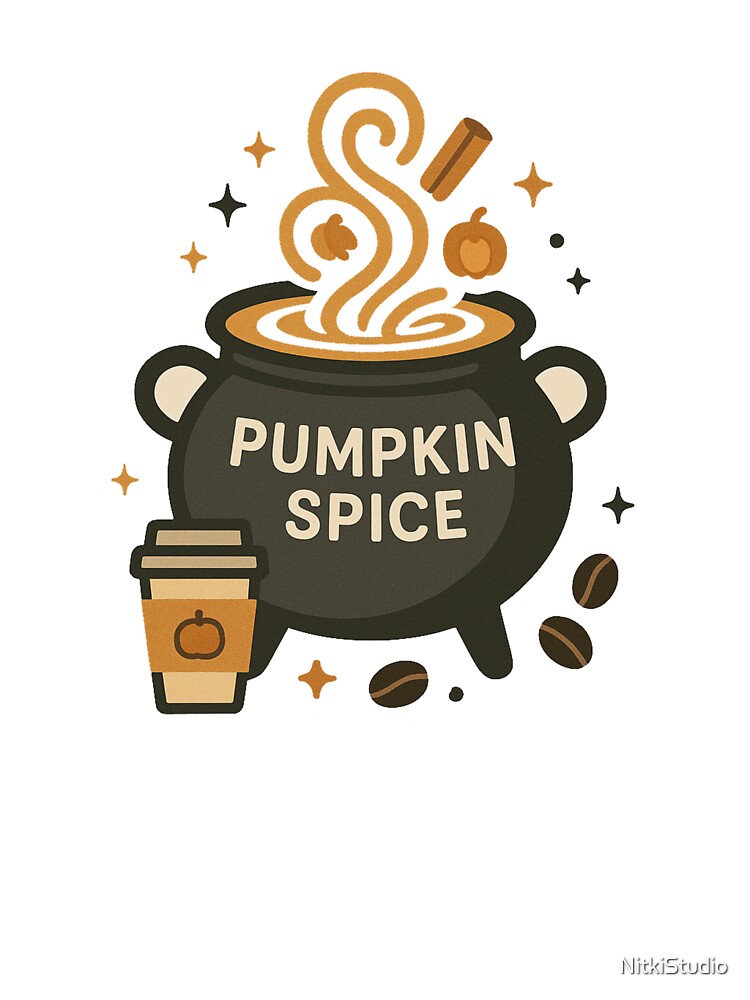 Pumpkin Spice Cauldron Coffee Fall Sticker by NitkiStudio