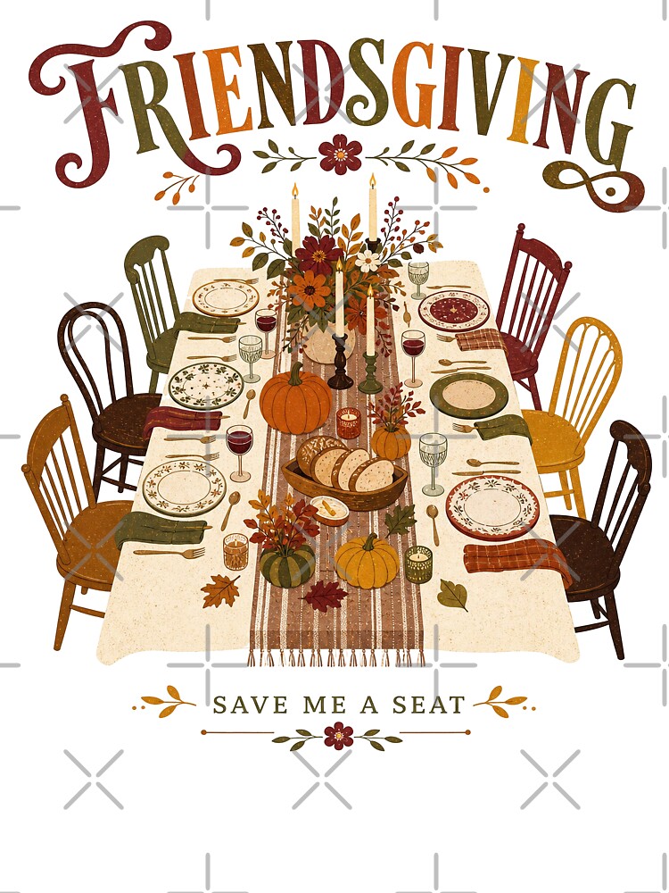 Friendsgiving Fall Graphic Vintage Dinner Party by ice-apparel