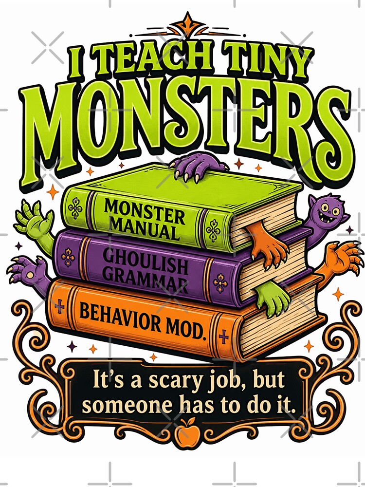 I Teach Tiny Monsters - Funny Halloween Teacher Spooky Books by artscreat