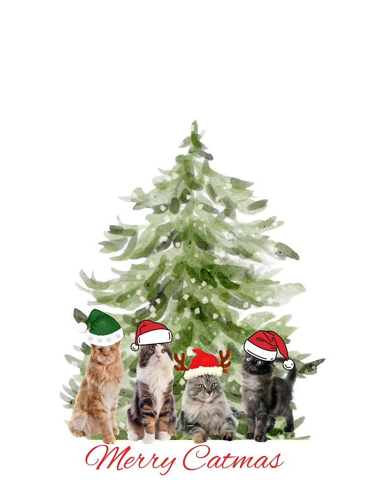 Merry Catmas, Christmas humor, funny cats by SofikoDesigns