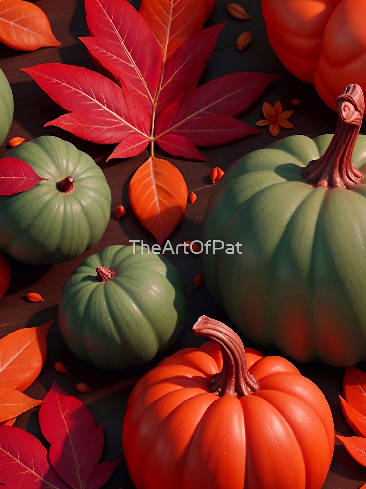 Autumn Leaf Pumpkin Pattern Design by TheArtOfPat