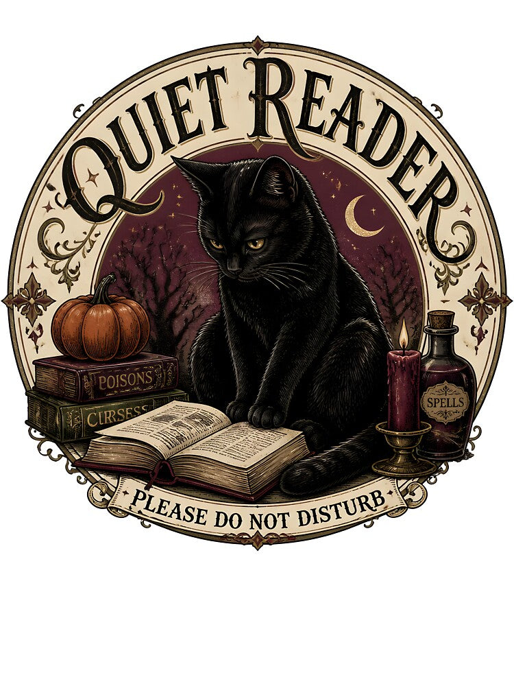 Quiet Reader — Black Cat Halloween by BernoNickel