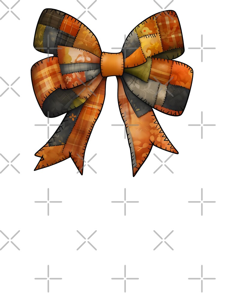Coquette Bow Patchwork Fabric Squares For Autumn Season by DemureArtsy