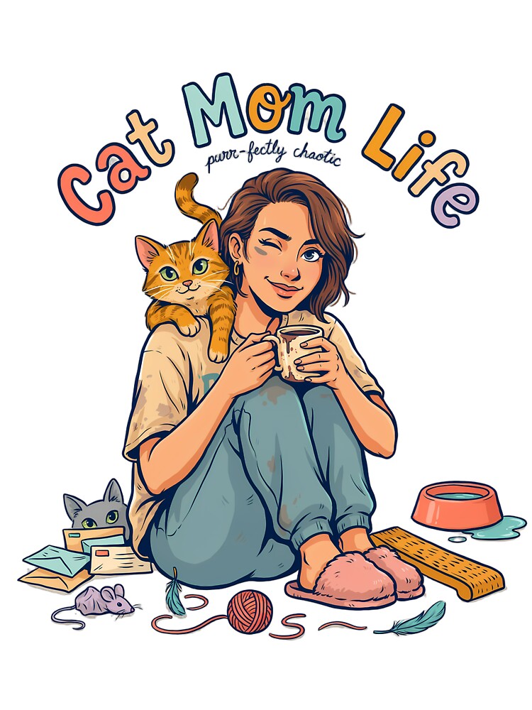 Cat Mom Life Humor by NiftyWrx