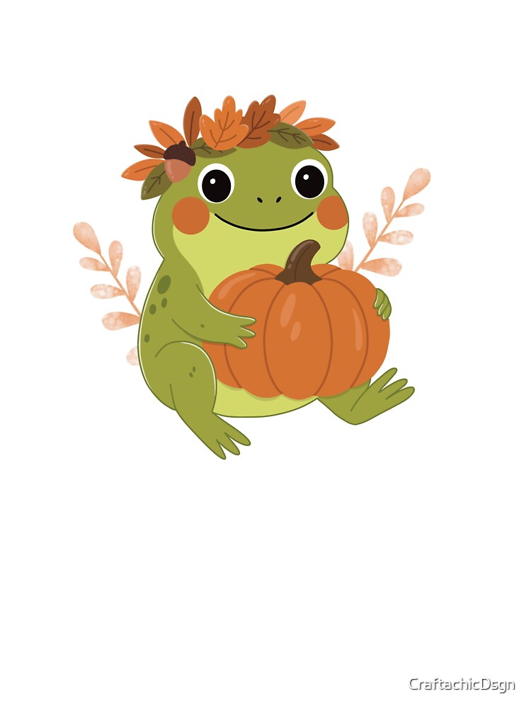Autumn Frog with Pumpkin by CraftachicDsgn