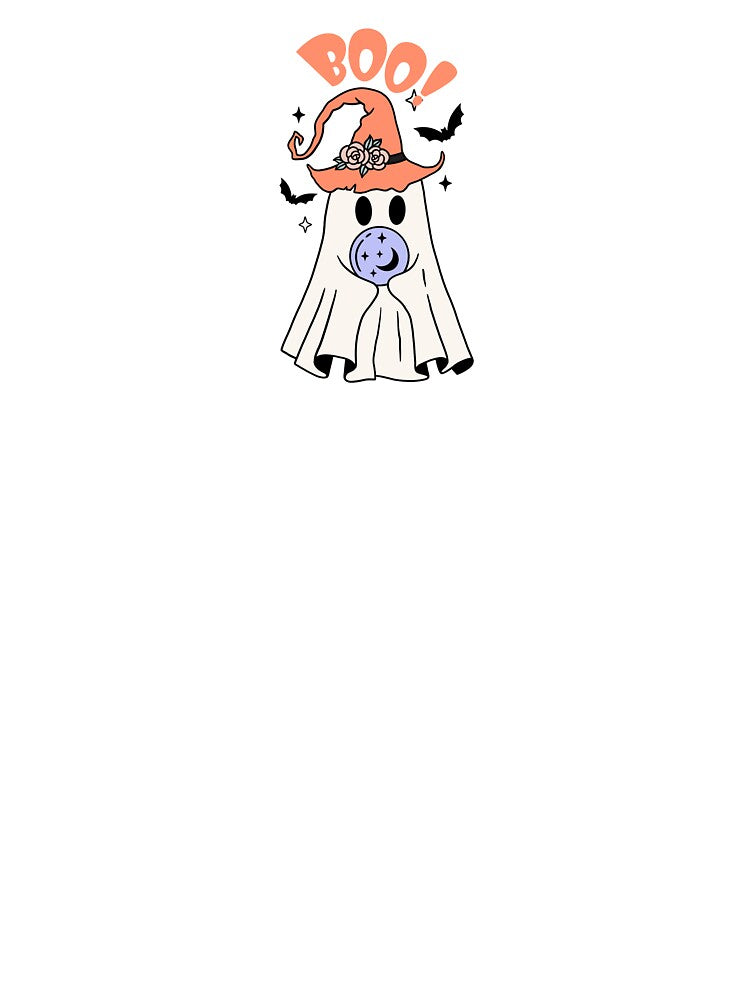 Minimalistic Cream Ghost Halloween by Lab4YourStyle